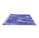 Sideview of Machine Washable Transitional Sky Blue Rug, wshpat91blu