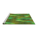 Sideview of Machine Washable Transitional Seaweed Green Rug, wshpat91grn