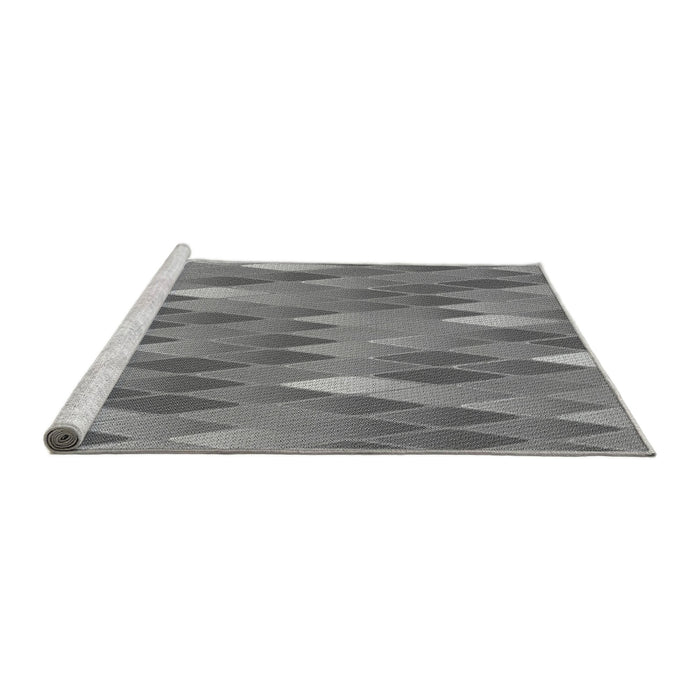 Sideview of Machine Washable Transitional Ash Gray Rug, wshpat91gry