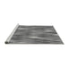 Sideview of Machine Washable Transitional Ash Gray Rug, wshpat91gry