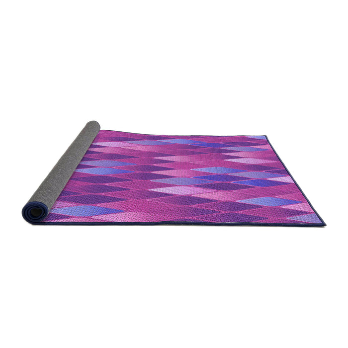 Thickness of Patterned Purple Rug, pat91pur