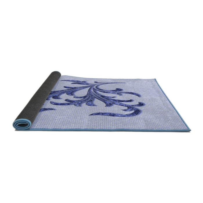 Thickness of Patterned Lavender Blue Rug, pat910blu