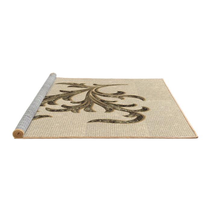 Sideview of Machine Washable Transitional Wheat Beige Rug, wshpat910brn