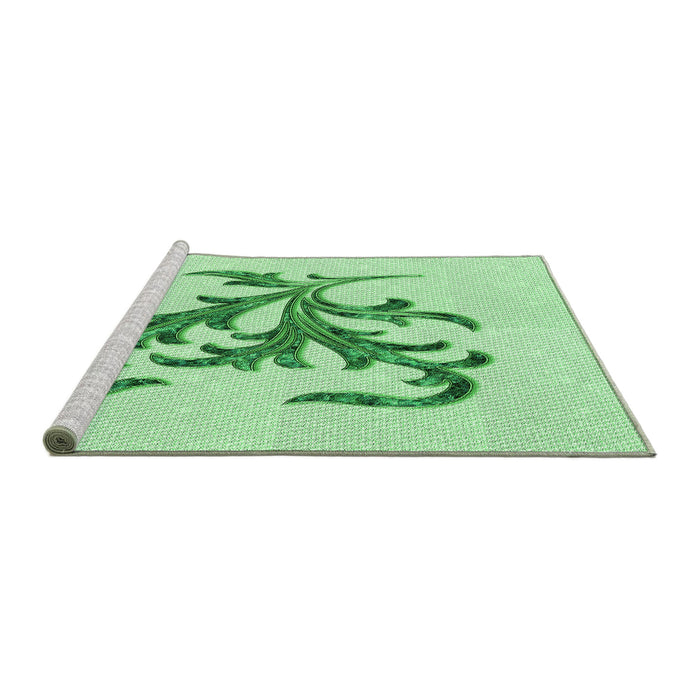 Sideview of Machine Washable Transitional Mint Green Rug, wshpat910grn