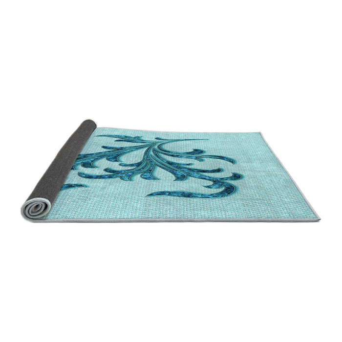 Thickness of Patterned Electric Blue Rug, pat910lblu