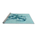 Sideview of Machine Washable Transitional Electric Blue Rug, wshpat910lblu