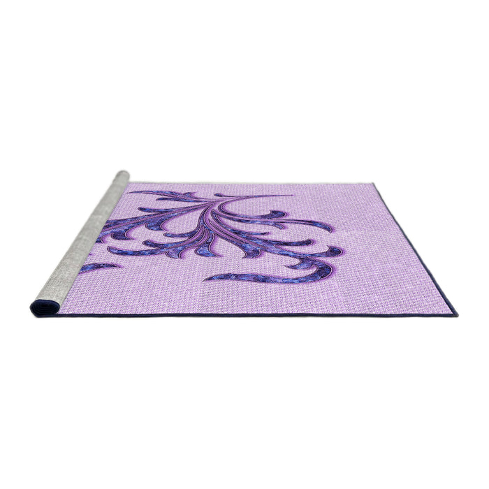 Sideview of Machine Washable Transitional Purple Rug, wshpat910pur