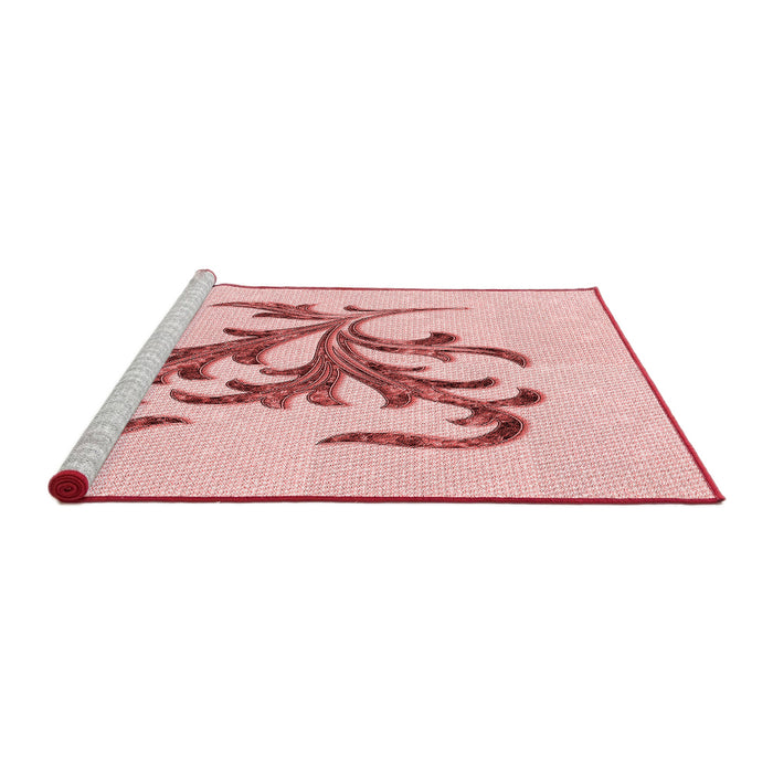 Sideview of Machine Washable Transitional Light Rose Pink Rug, wshpat910rd