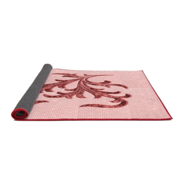 Thickness of Patterned Light Rose Pink Rug, pat910rd