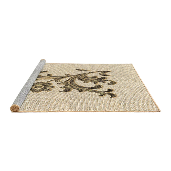 Sideview of Machine Washable Transitional Peru Brown Rug, wshpat911brn