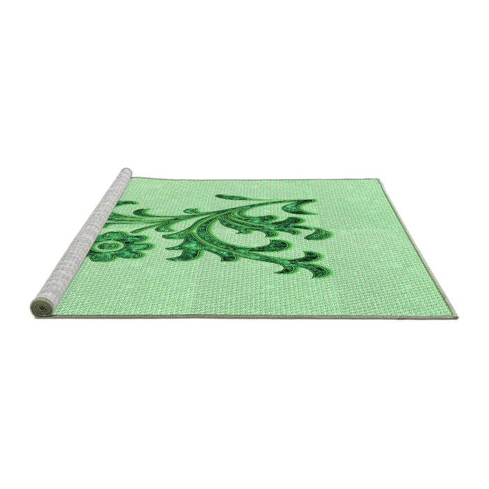 Sideview of Machine Washable Transitional Mint Green Rug, wshpat911grn
