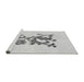 Sideview of Machine Washable Transitional Platinum Gray Rug, wshpat911gry