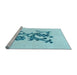 Sideview of Machine Washable Transitional Electric Blue Rug, wshpat911lblu