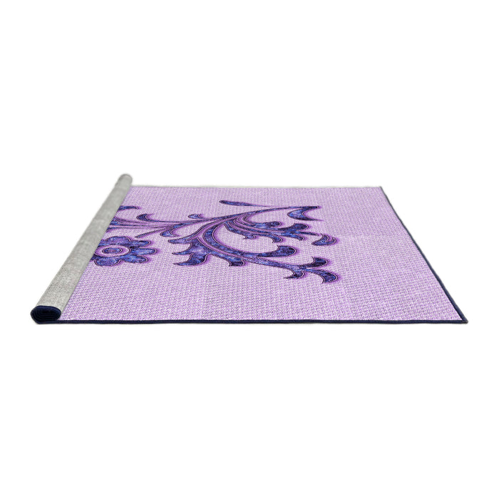 Sideview of Machine Washable Transitional Purple Rug, wshpat911pur