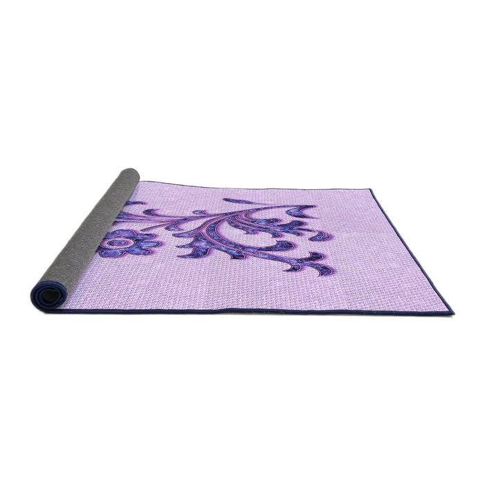 Thickness of Patterned Purple Rug, pat911pur