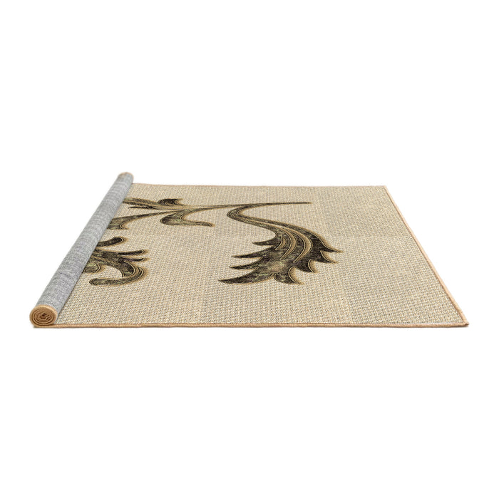 Sideview of Machine Washable Transitional Peru Brown Rug, wshpat912brn