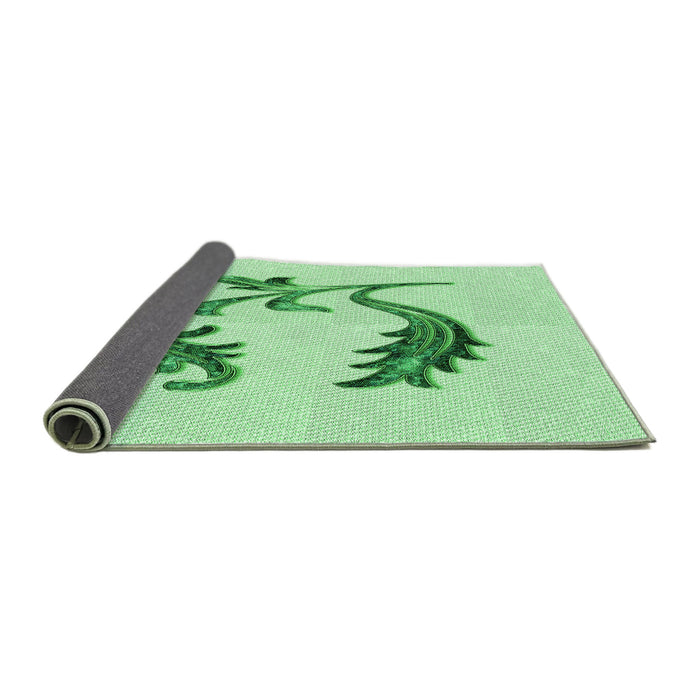 Thickness of Patterned Mint Green Rug, pat912grn