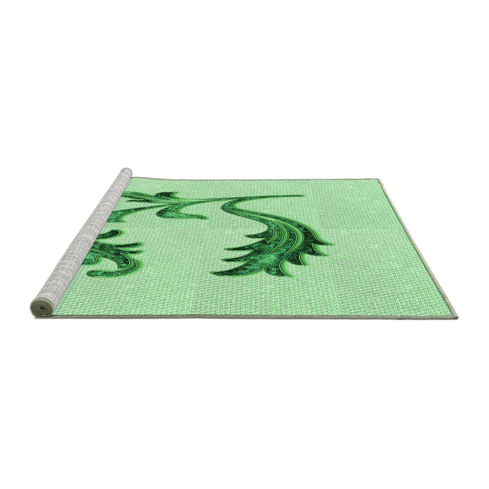 Sideview of Machine Washable Transitional Mint Green Rug, wshpat912grn