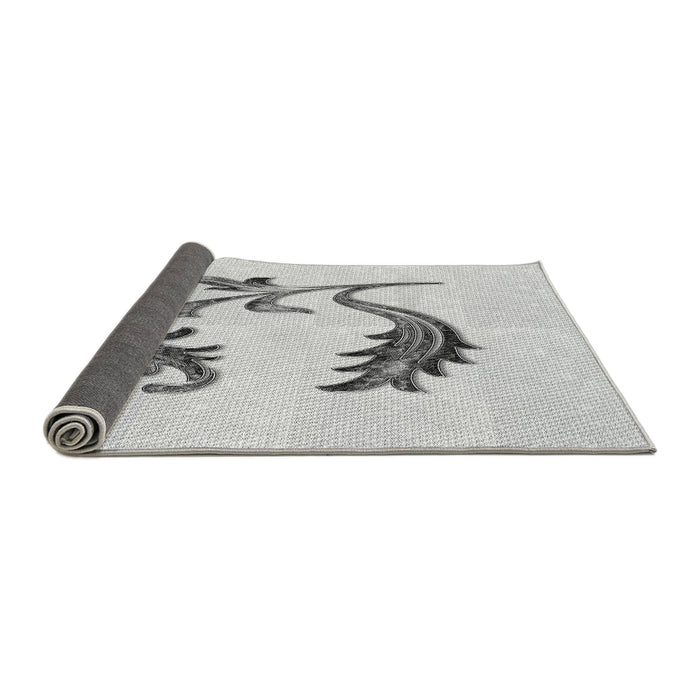 Thickness of Patterned Platinum Gray Rug, pat912gry