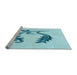 Sideview of Machine Washable Transitional Electric Blue Rug, wshpat912lblu