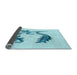 Thickness of Patterned Electric Blue Rug, pat912lblu