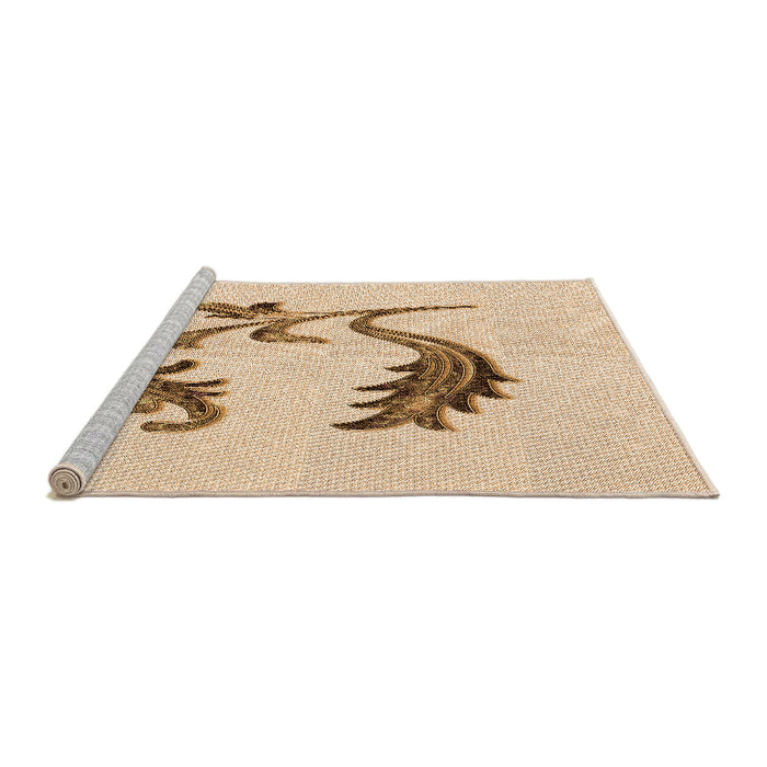 Sideview of Machine Washable Transitional Bronze Brown Rug, wshpat912org