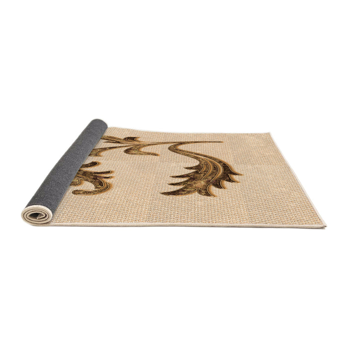 Thickness of Patterned Bronze Brown Rug, pat912org