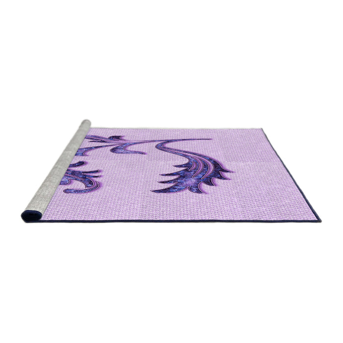 Sideview of Machine Washable Transitional Purple Rug, wshpat912pur