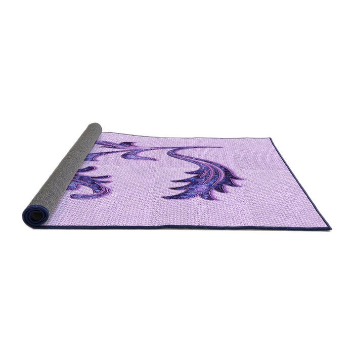 Thickness of Patterned Purple Rug, pat912pur