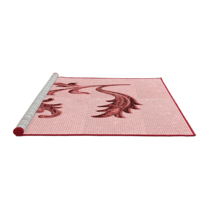 Sideview of Machine Washable Transitional Pink Rug, wshpat912rd
