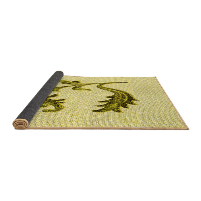 Thickness of Patterned Sun Yellow Rug, pat912yw