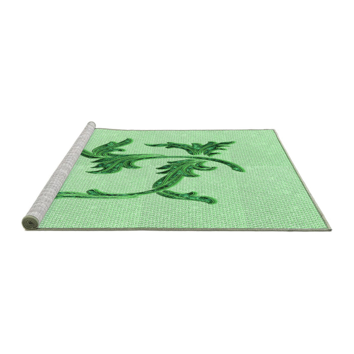 Sideview of Machine Washable Transitional Mint Green Rug, wshpat913grn