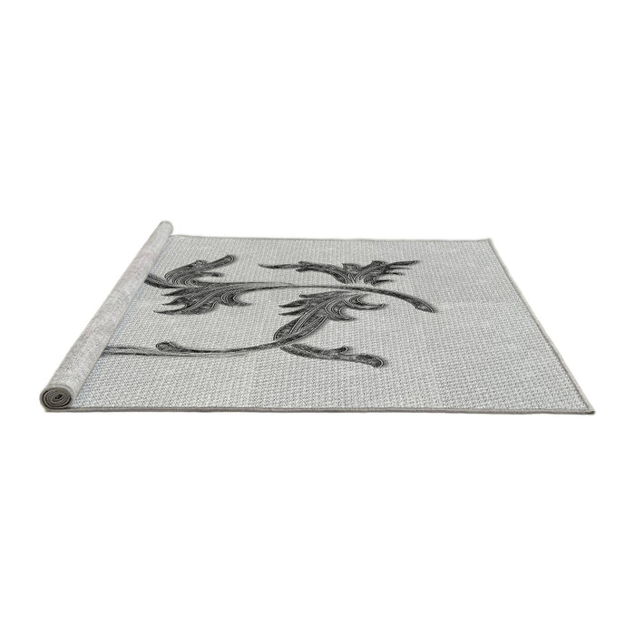 Sideview of Machine Washable Transitional Platinum Gray Rug, wshpat913gry