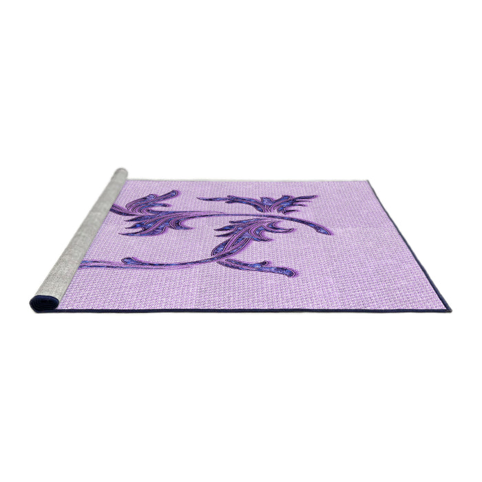 Sideview of Machine Washable Transitional Purple Rug, wshpat913pur