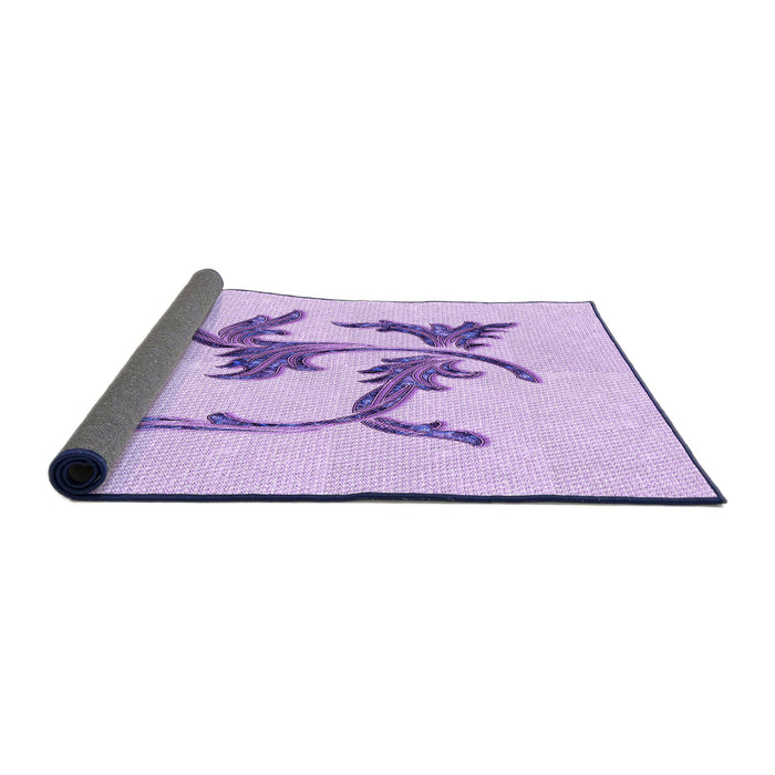 Thickness of Patterned Purple Rug, pat913pur