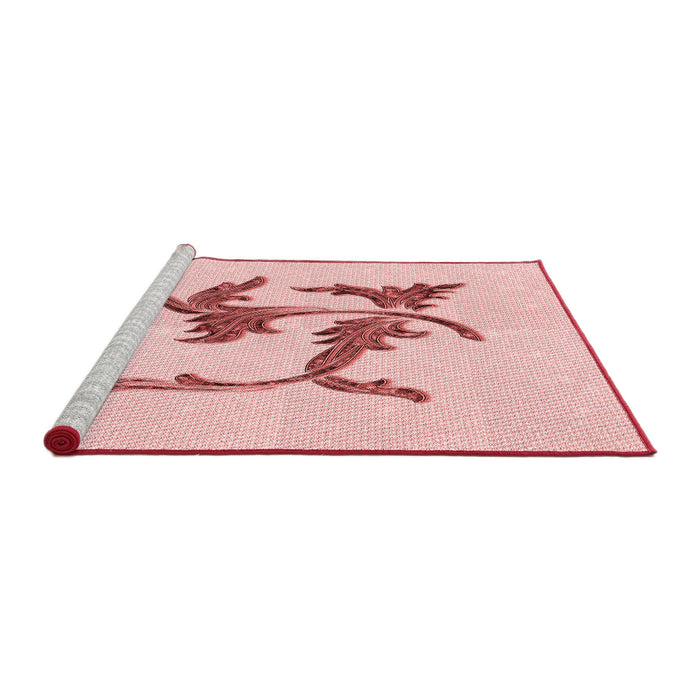 Sideview of Machine Washable Transitional Pink Rug, wshpat913rd