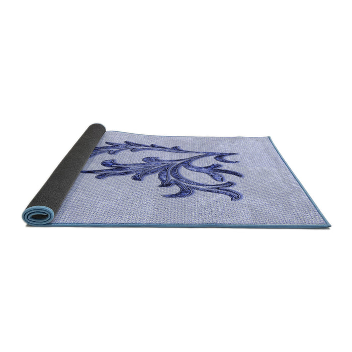 Closeup of Patterned Lavender Blue Rug, pat914blu