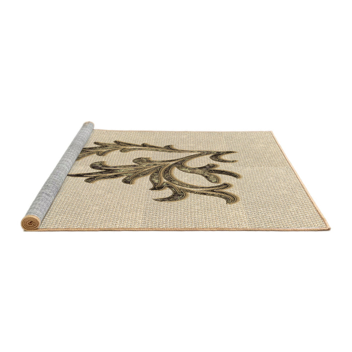 Sideview of Machine Washable Transitional Peru Brown Rug, wshpat914brn