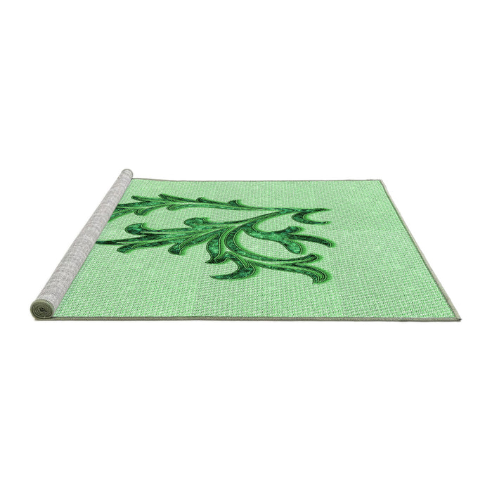 Sideview of Machine Washable Transitional Mint Green Rug, wshpat914grn