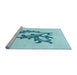 Sideview of Machine Washable Transitional Electric Blue Rug, wshpat914lblu
