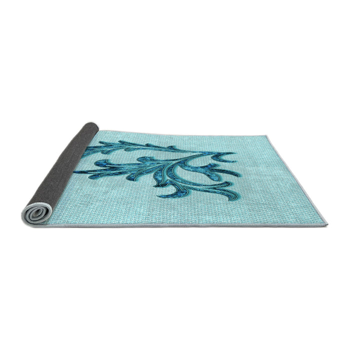 Thickness of Patterned Electric Blue Rug, pat914lblu