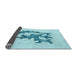 Thickness of Patterned Electric Blue Rug, pat914lblu