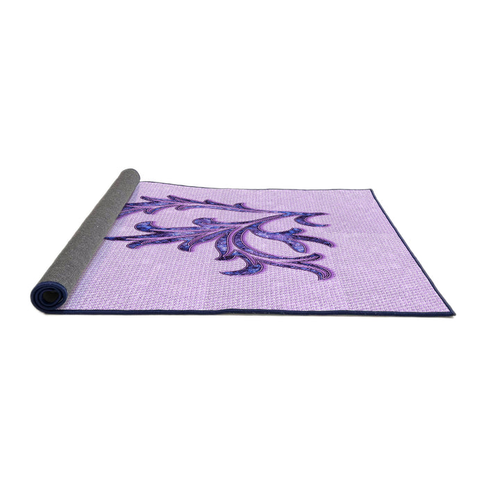 Thickness of Patterned Purple Rug, pat914pur