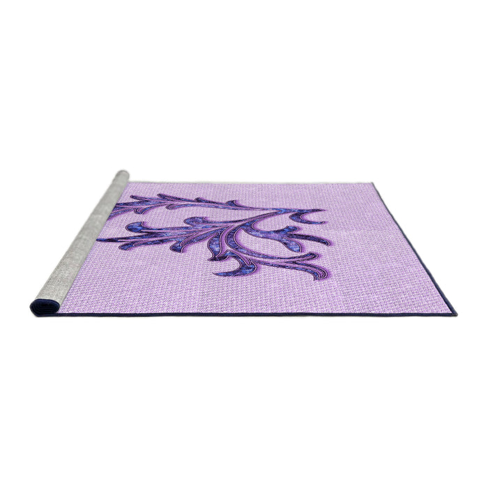Sideview of Machine Washable Transitional Purple Rug, wshpat914pur