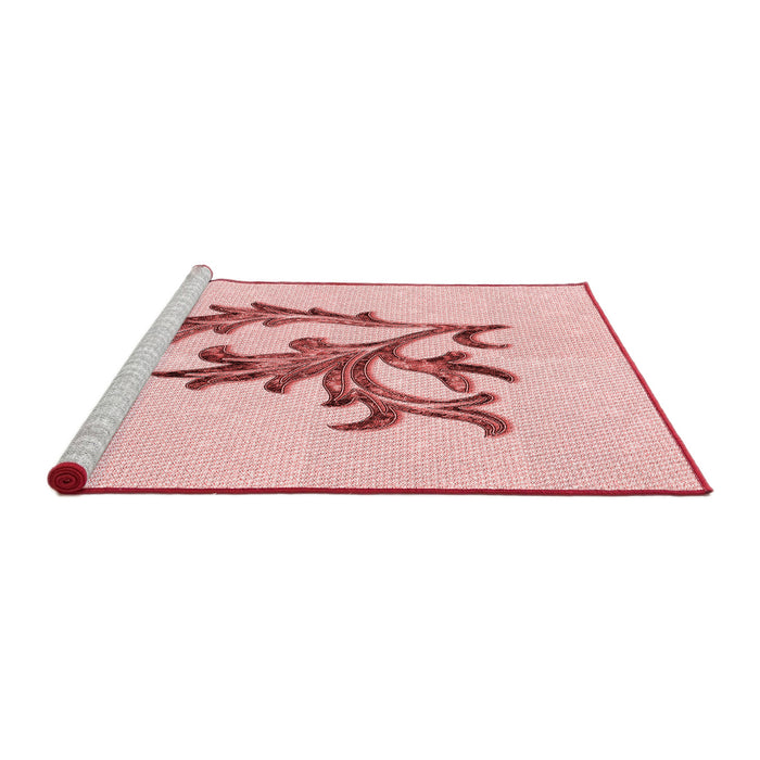 Sideview of Machine Washable Transitional Pink Rug, wshpat914rd