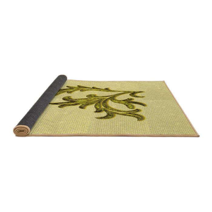 Thickness of Patterned Sun Yellow Rug, pat914yw