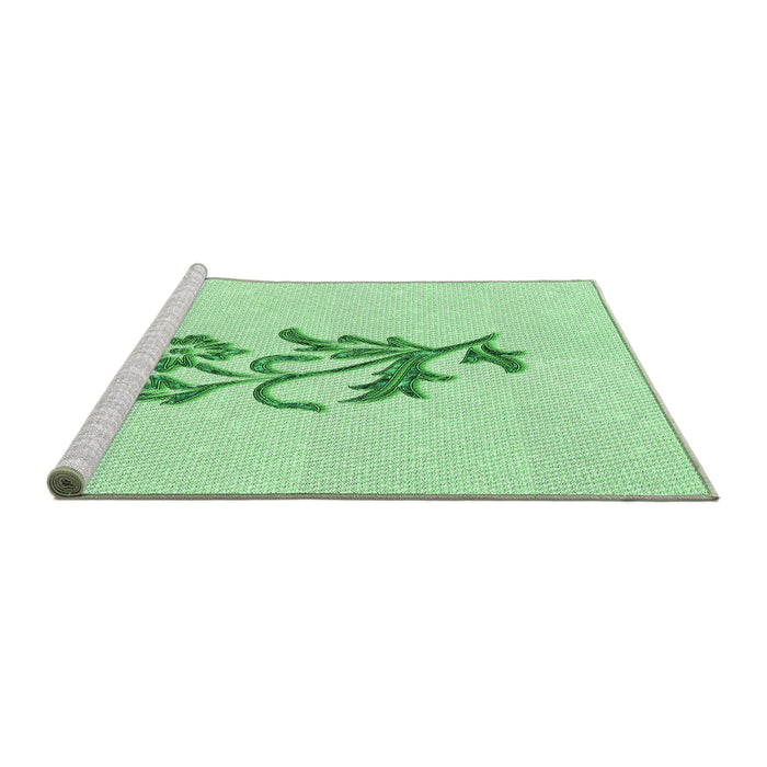 Sideview of Machine Washable Transitional Mint Green Rug, wshpat915grn