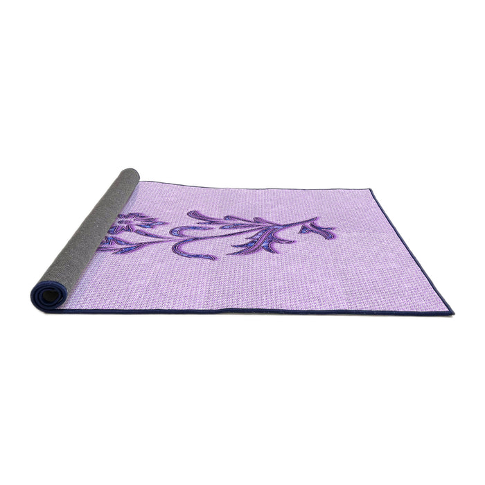 Thickness of Patterned Bright Lilac Purple Rug, pat915pur