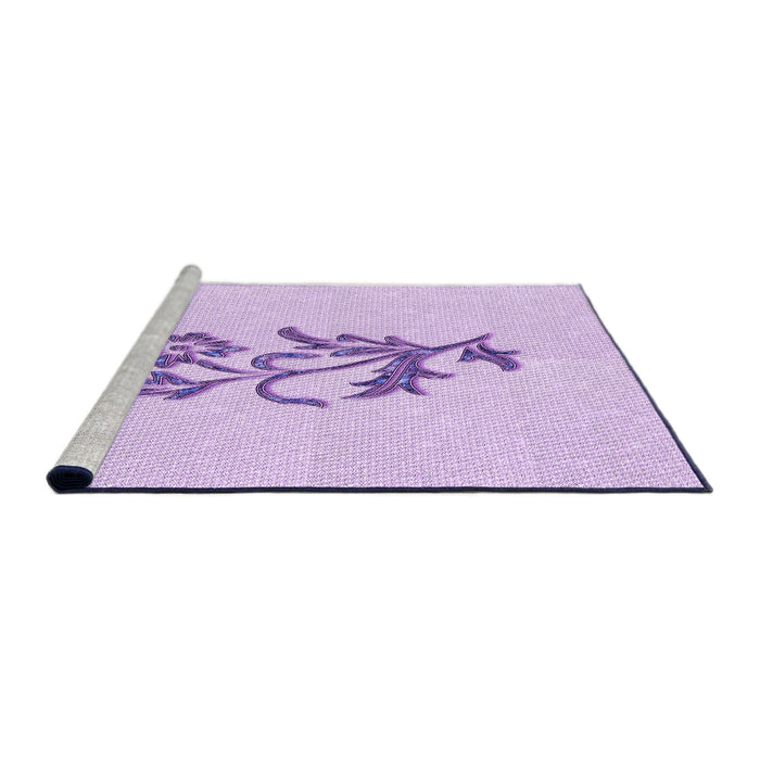 Sideview of Machine Washable Transitional Bright Lilac Purple Rug, wshpat915pur