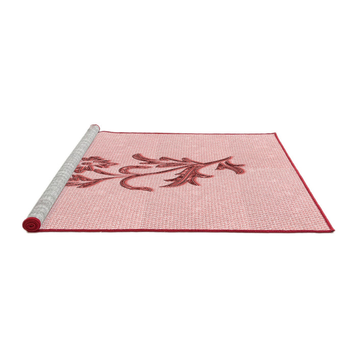 Sideview of Machine Washable Transitional Pastel Red Pink Rug, wshpat915rd